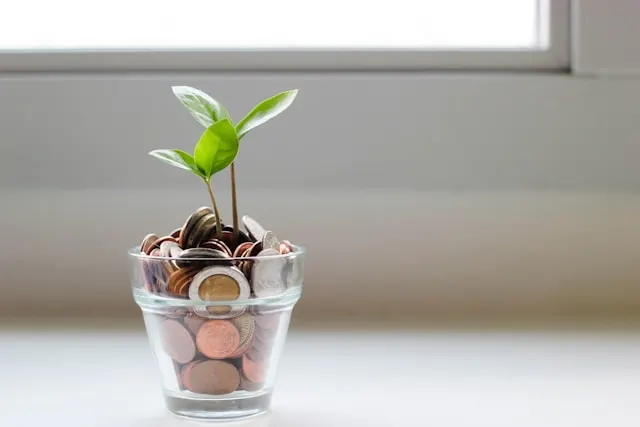 small jar filled with coins