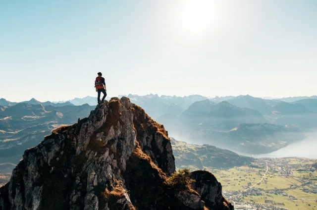 climber in the mountains